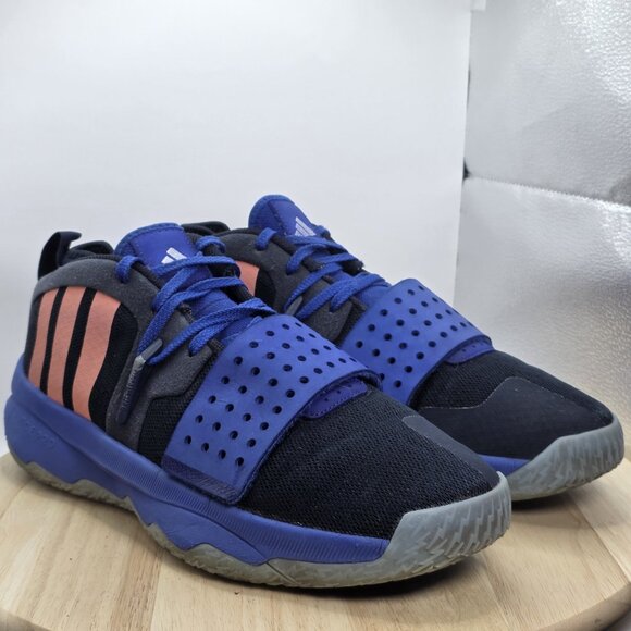 Mens Size 12 - Adidas Dame 8 EXTPLY Basketball Shoes Blue/Coral/Black Gym Court - Picture 5 of 10